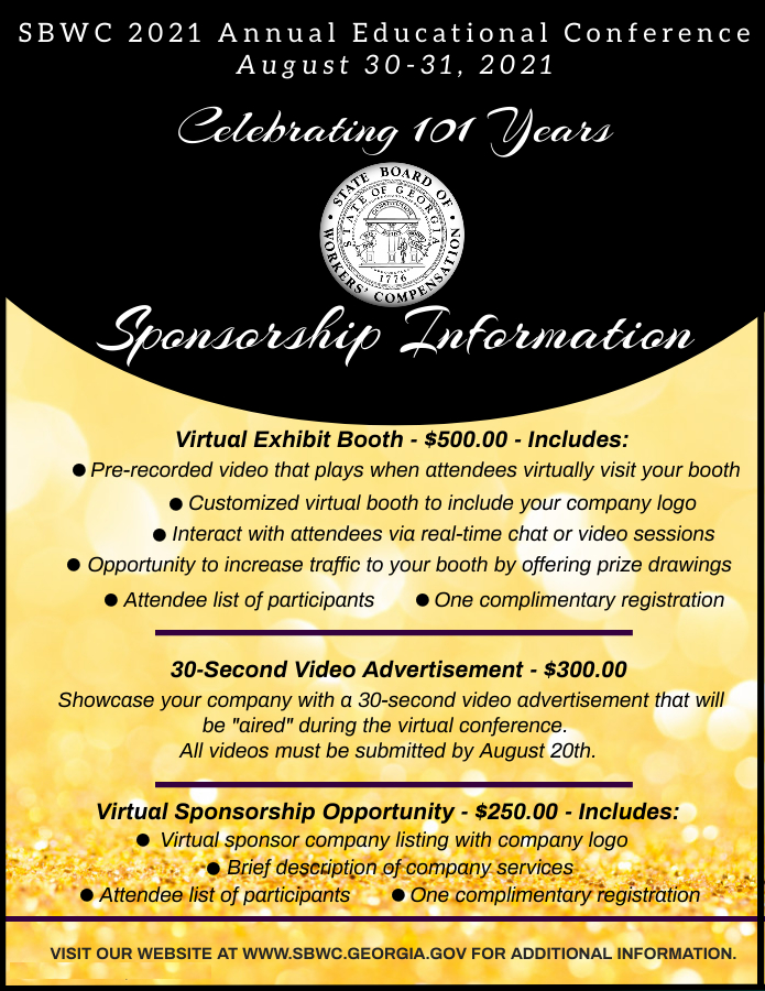 SBWC 2021 Annual Educational Conference Sponsorship Information