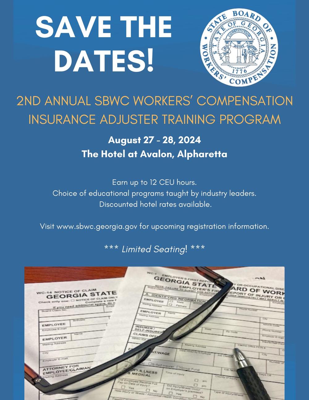 Insurance Adjuster Training Program State Board Of Workers Compensation   AdjusterTrainingProgramSaveTheDatesFlyer2024 