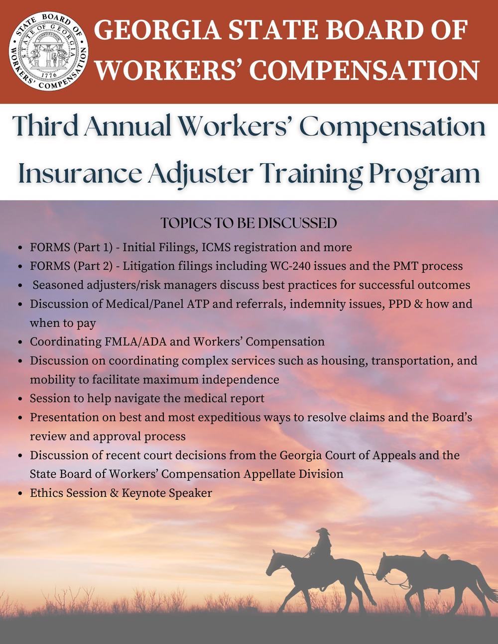 Adjuster Training Program Topics